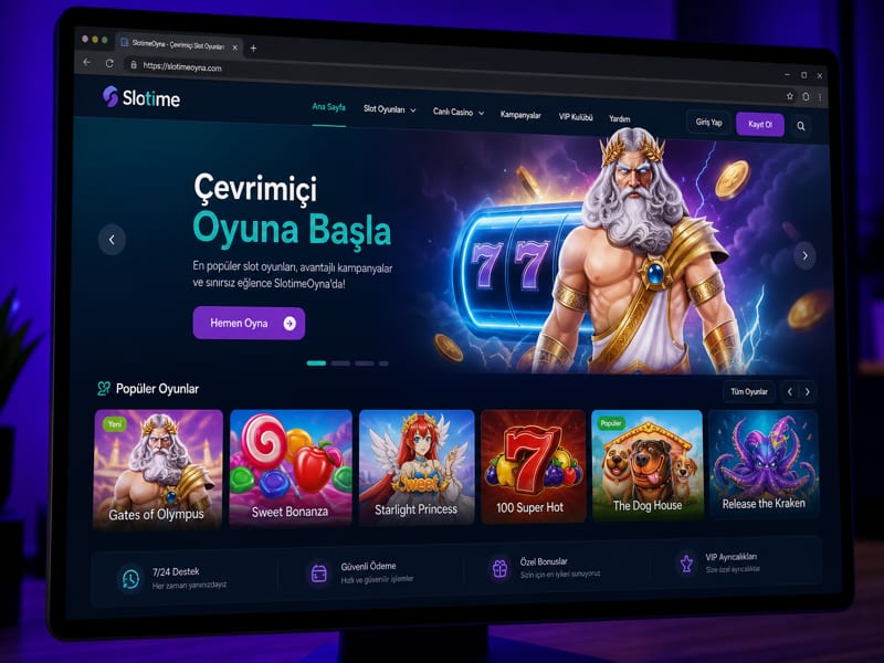 Slotime Ana Sayfa Arayüzü - Platform Genel Görünüm