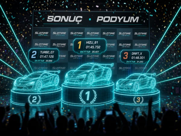 Slotime Yarış Simülasyonu Sonuç ve Podyum Ekranı